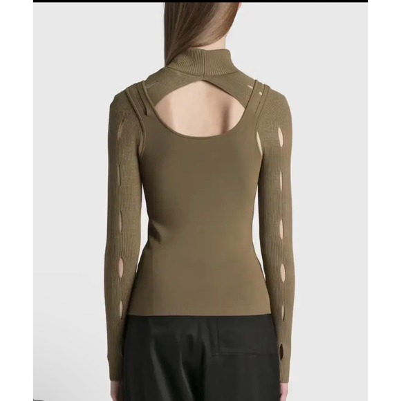 Dion Lee Womens Sage Green Knit Slash ribbed shrug  US size 10, AUS XL - Picture 2 of 5